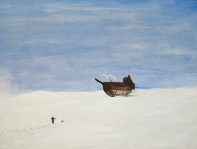 “El Arca” by Monty Kaplan (@monty.kaplan) Part of the series: “New, Old World”. Oil on canvas, 88x69cm #thezonezine